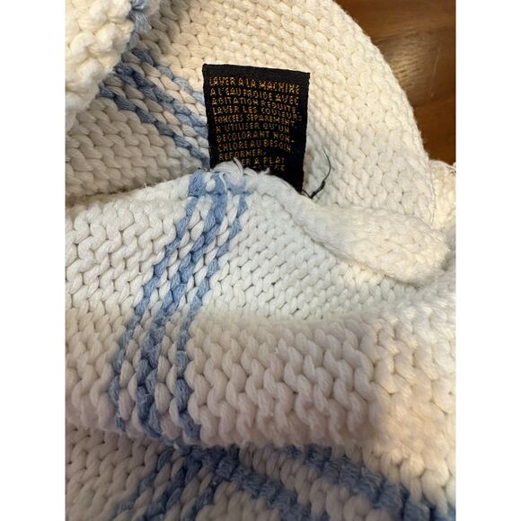 Vintage 90’s Eddie Bauer Sweater Women L Cream Floral Roses Chunky Knit Crewneck - Picture 7 of 7